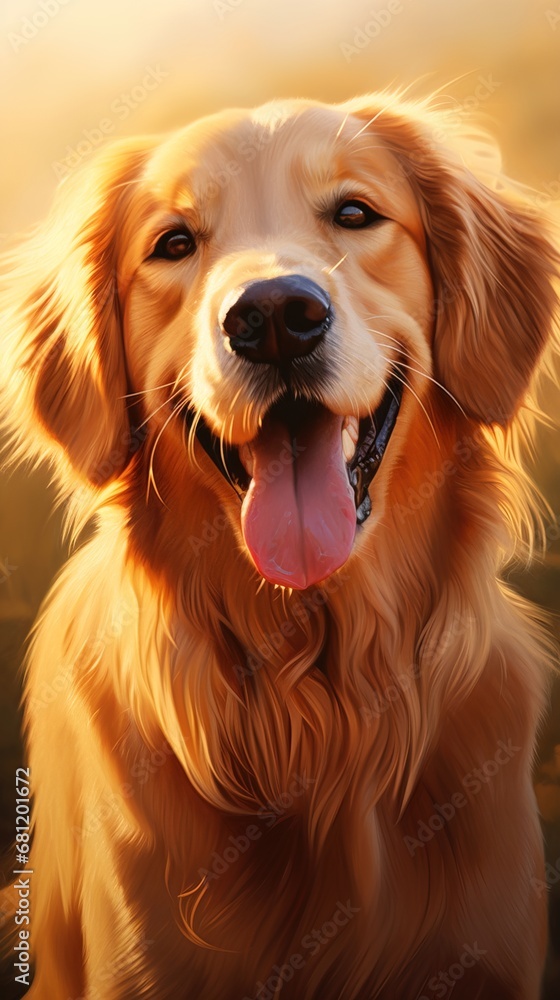 In the spotlight: A Golden Retriever portrait, showcasing warmth, intelligence, and a mesmerizing g