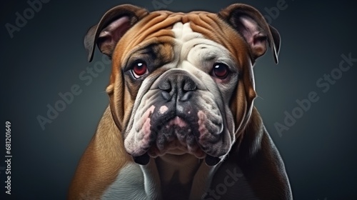 In the frame, a Bulldog stands sturdy, its portrait a celebration of the breed's unique appearance,