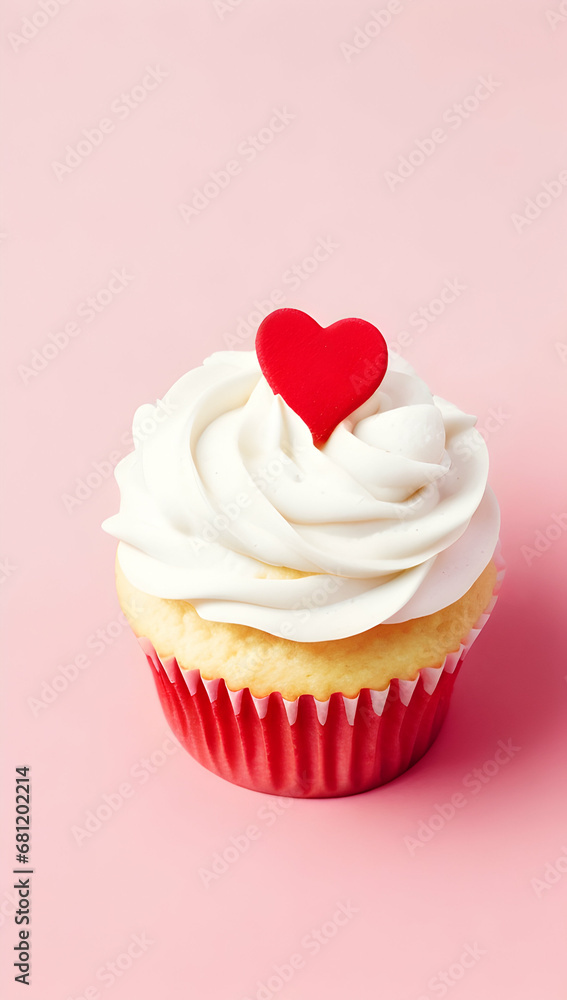cupcake with heart for birthday and valentine cupcake with heart for birthday and valentine