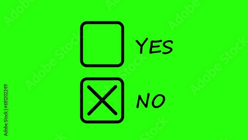 mark on answer or question yes no answer test voting aggrement servey tick or cross sign animation  photo