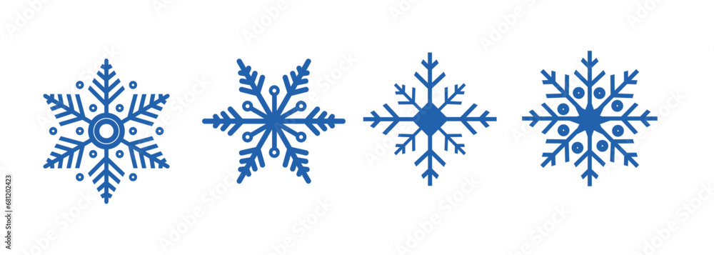 Set of blue snowflake vector. Separate images. Set of blue snowflake vector. Separate images.
