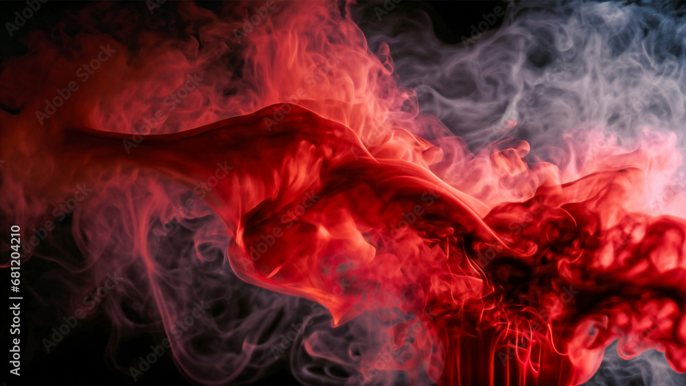 Fototapeta premium Red Smoke background - Generative AI 