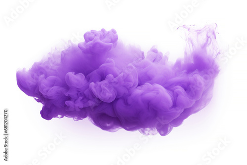 Realistic purple inc cloud isolated on white background