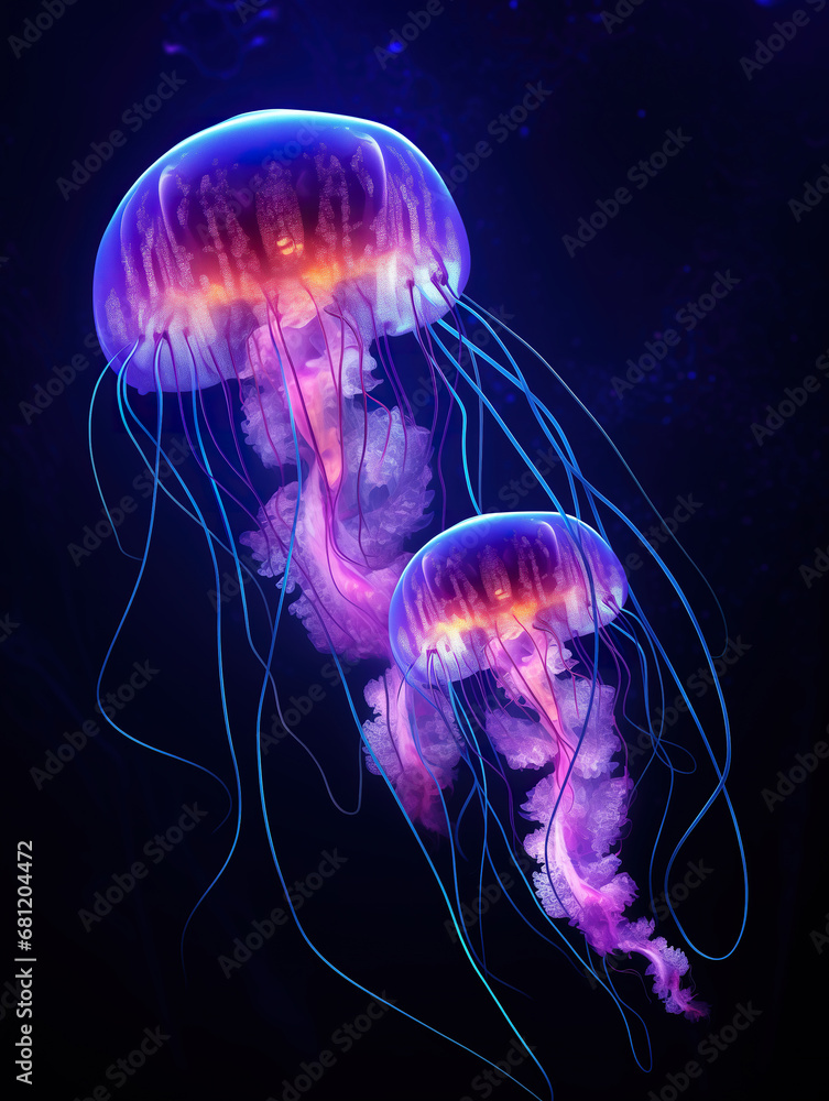 Sea life. Beautiful jellyfish underwater Sea life. Beautiful jellyfish underwater