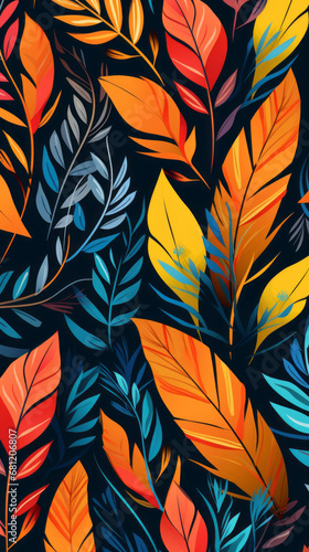Autumn Colorful modern hand drawn trendy abstract pattern