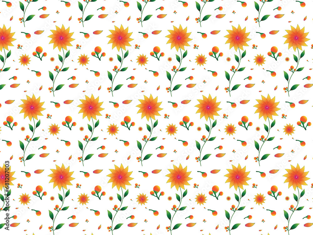Seamless floral pattern with flower layout Seamless floral pattern with flower layout