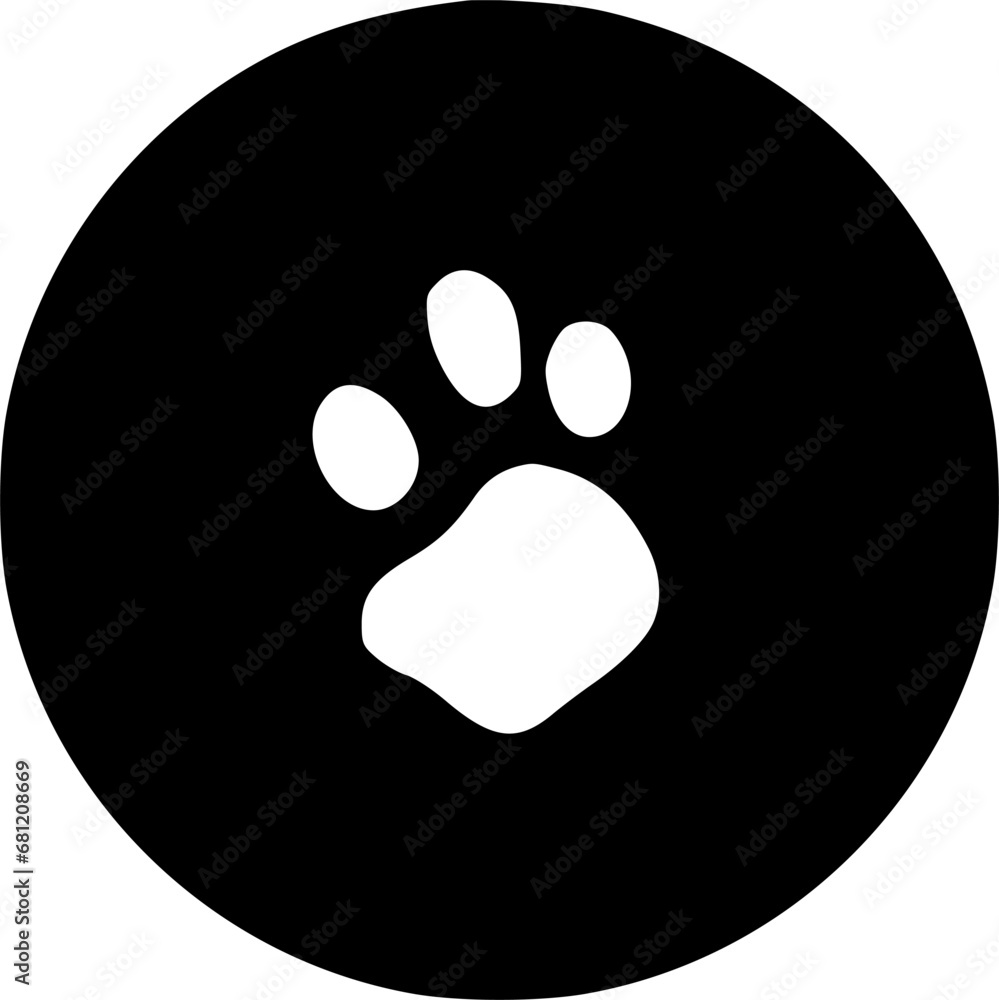 Fototapeta premium Pawprints icon vector, filled flat sign, solid pictogram isolated on sign, symbol, vector, art