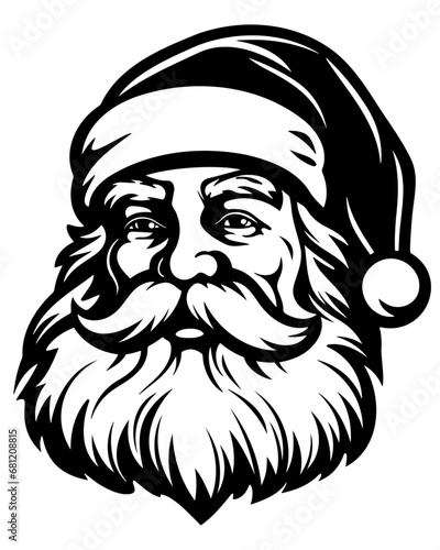 Head of Santa Claus vector illustration, santa claus portrait