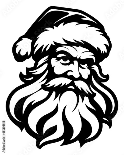 Head of Santa Claus vector illustration, santa claus portrait