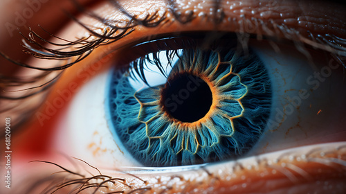 Striking Blue Macro Eye An Intense Close-Up Photograph