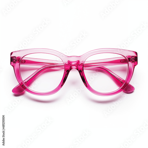 pink eye glasses isolated on a white background