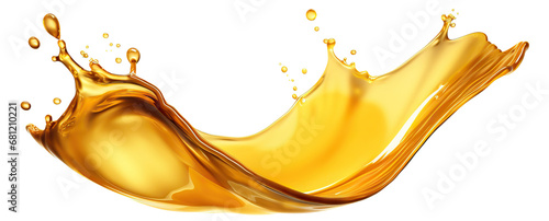 Golden oil splash cut out photo