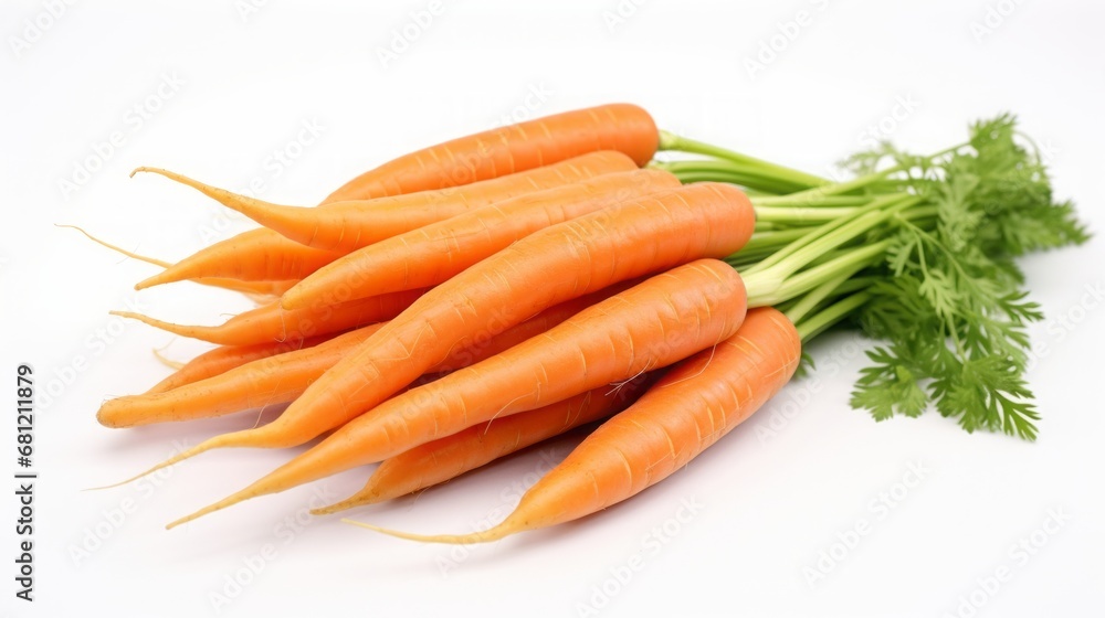 bunch of carrots on a white background. bunch of carrots on a white background.