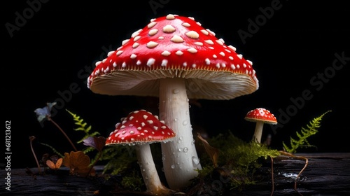 red poisonous fly agaric mushroom.