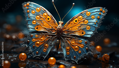 A vibrant butterfly wing reflects the beauty of nature generated by AI © djvstock