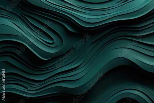 Dark Green Abstract Wallpaper with Flowing Lines