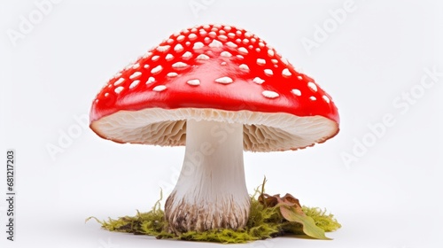 red poisonous fly agaric mushroom.