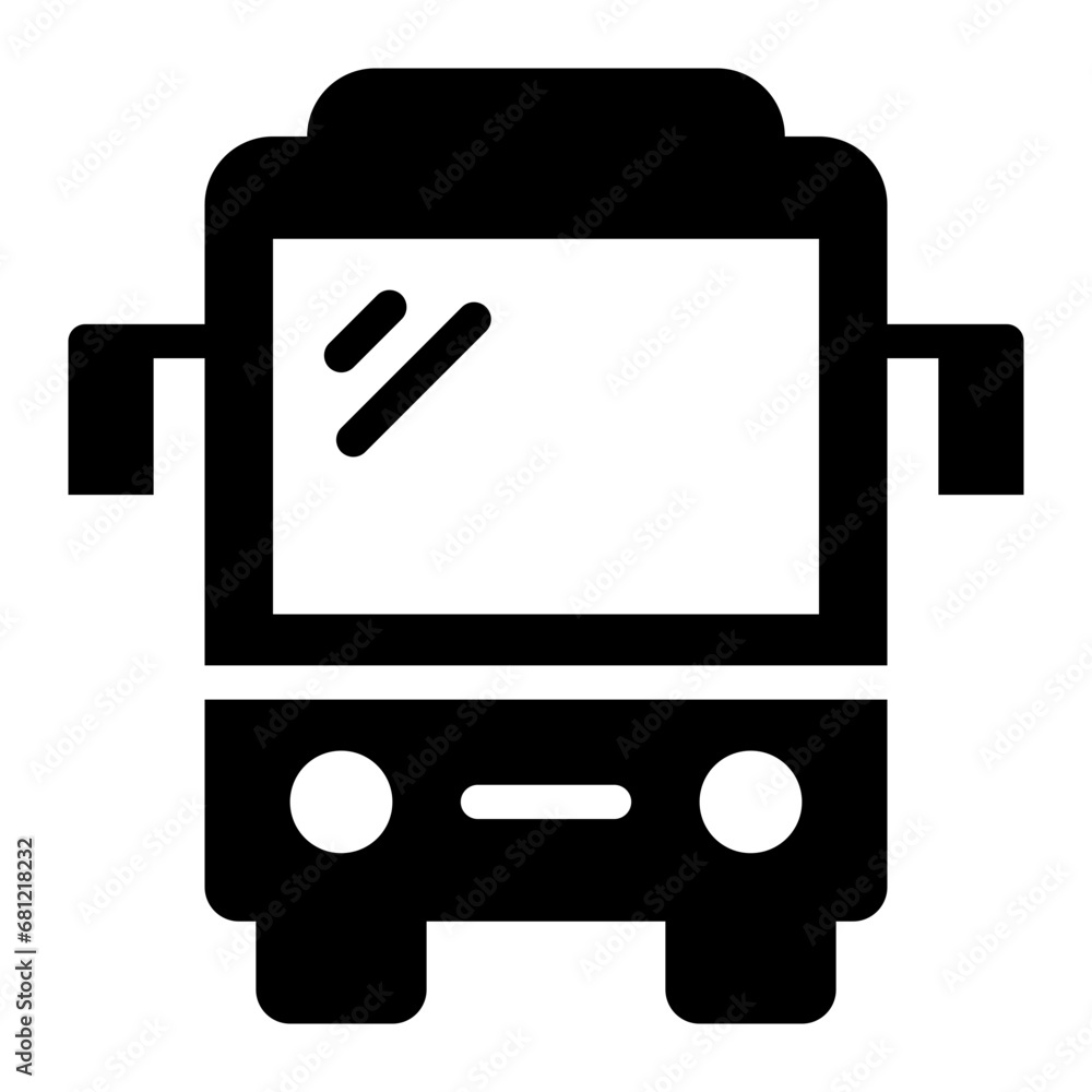 School Bus black solid glyph icon School Bus black solid glyph icon