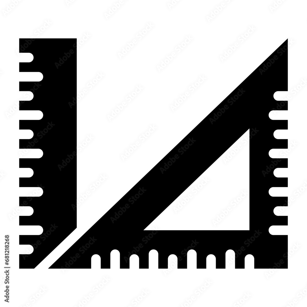 Ruler black solid glyph icon