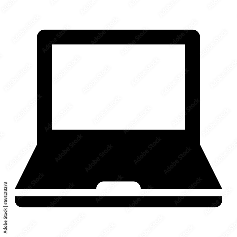 Laptop black solid glyph icon Laptop black solid glyph icon
