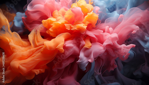 Abstract flower petals in vibrant colors create a beautiful backdrop generated by AI