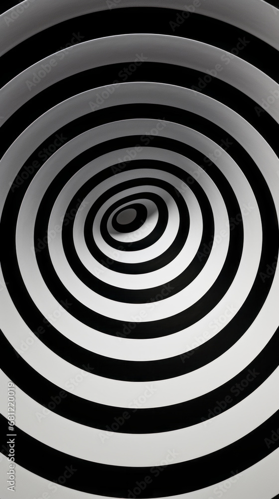 A pattern of white and black stripes in a circular pattern A pattern of white and black stripes in a circular pattern
