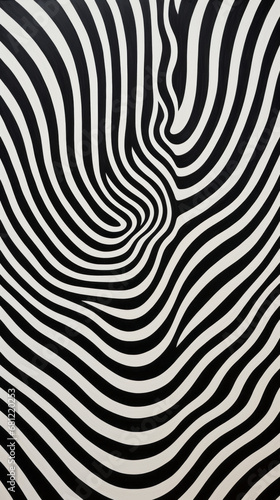 A pattern of white and black stripes in a circular pattern