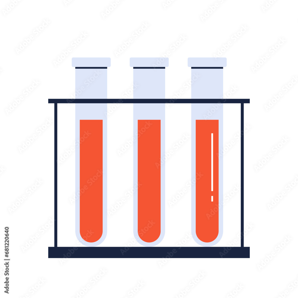 Blood test sample tube. Laboratory research. Medical equipment. Vector illustration in cartoon style. Isolated on white background. Blood test sample tube. Laboratory research. Medical equipment. Vector illustration in cartoon style. Isolated on white background.