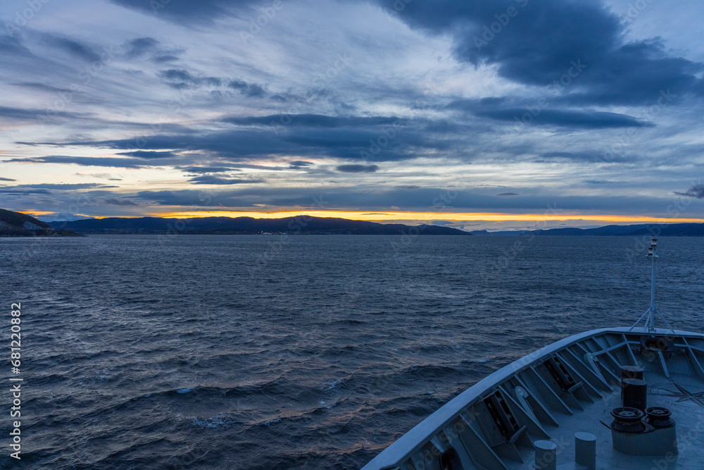 Sunrise over Trondheimsfjorden, Norway