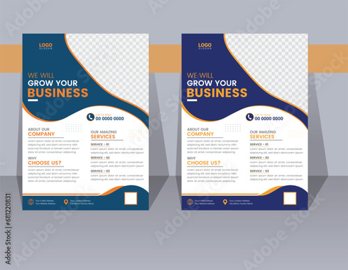 Modern new style creative corporate minimal clean business advertising flyer template set with the new layout for marketing, business proposal, promotion, advertise, vector template in A4 size free