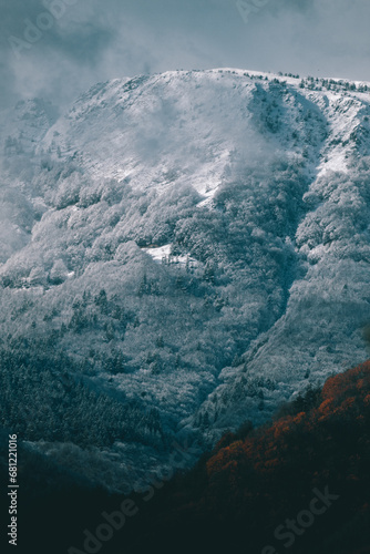 Zoomed in photo of a cold snowy mountain. © Ibrahim