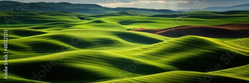 Green hills blue sky landscape panorama  © blvdone
