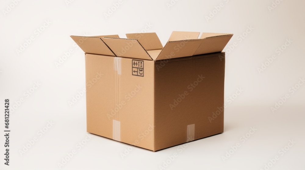 cardboard boxes on white background.