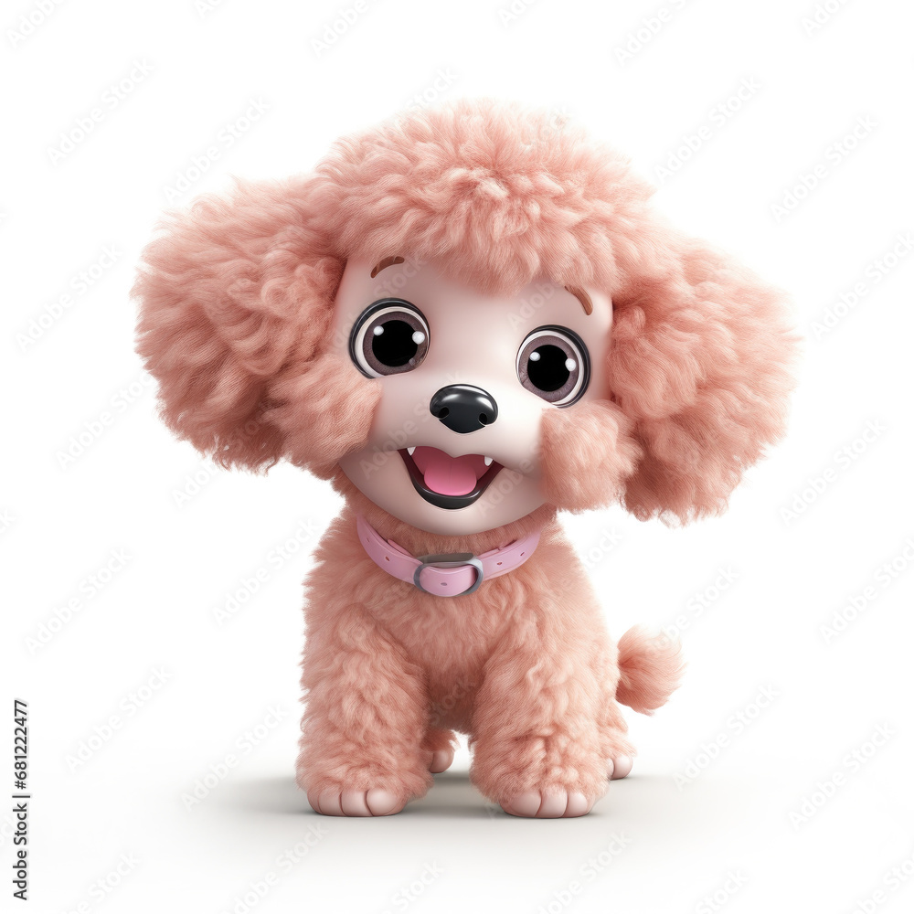 Cute Cartoon Poodle Isolated on a Transparent Background Cute Cartoon Poodle Isolated on a Transparent Background