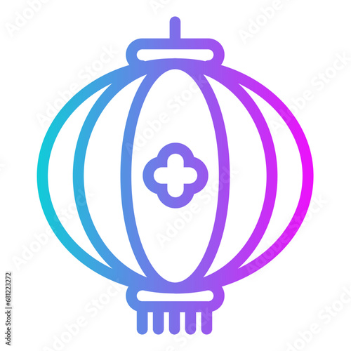 Lantern Gradient Icon Design Vector