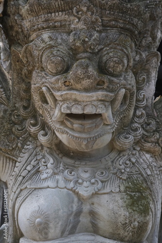 Creativity in Carving: Close-up of Bali's Dwarapala Statue