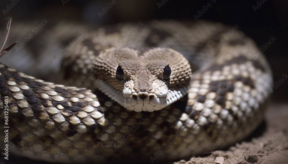 Snake close up, dangerous viper with venomous tongue in the wild generated by AI Snake close up, dangerous viper with venomous tongue in the wild generated by AI
