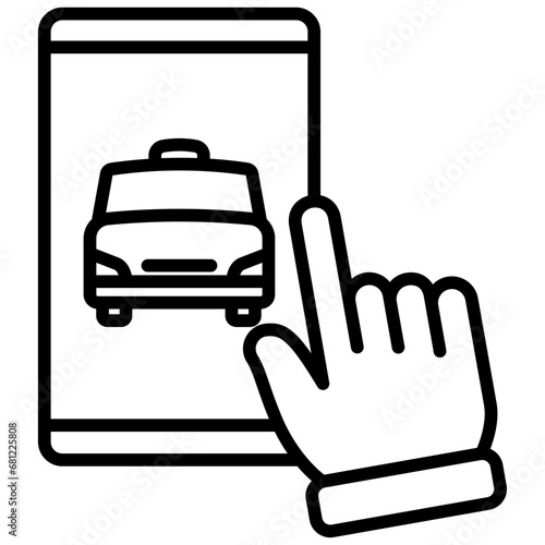 Choice vehicle black outline icon, related to transportation, ride sharing theme.
