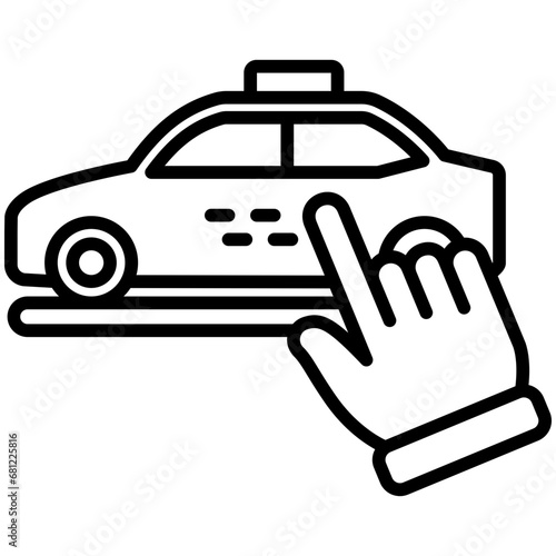 Choice black outline icon, related to transportation, ride sharing theme.