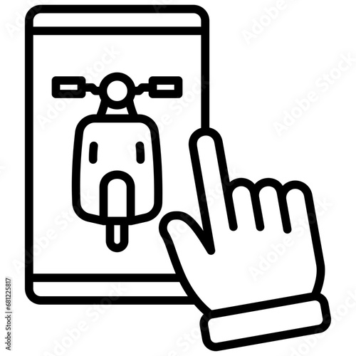 Choice vehicle black outline icon, related to transportation, ride sharing theme.