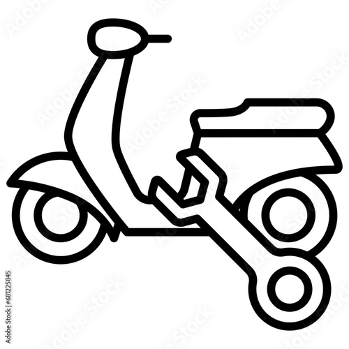 Maintenance black outline icon, related to transportation, ride sharing theme.