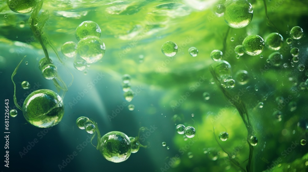 underwater world of green algae.