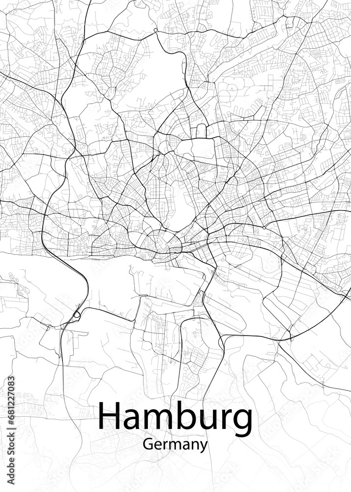 Hamburg Germany minimalist map