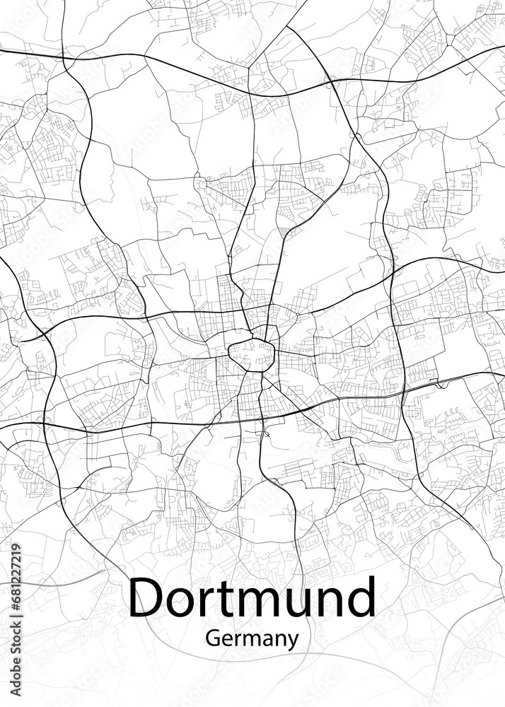 Dortmund Germany minimalist map