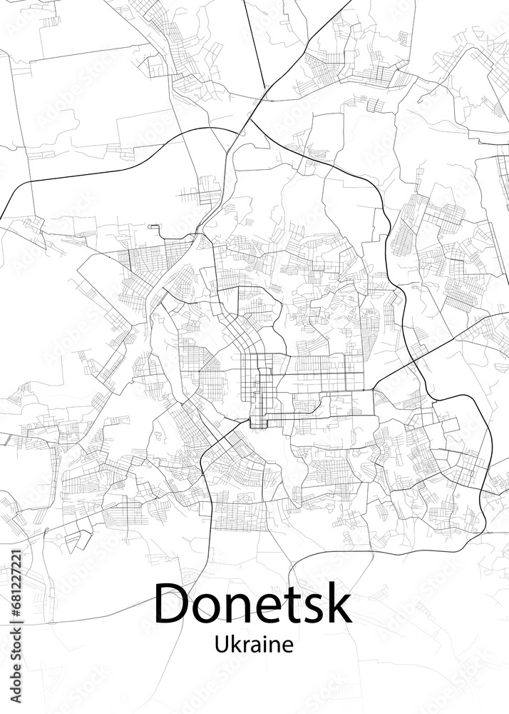 Donetsk Ukraine minimalist map