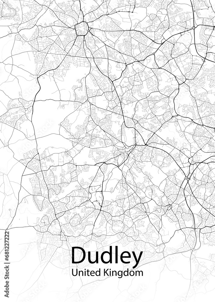Dudley United Kingdom minimalist map