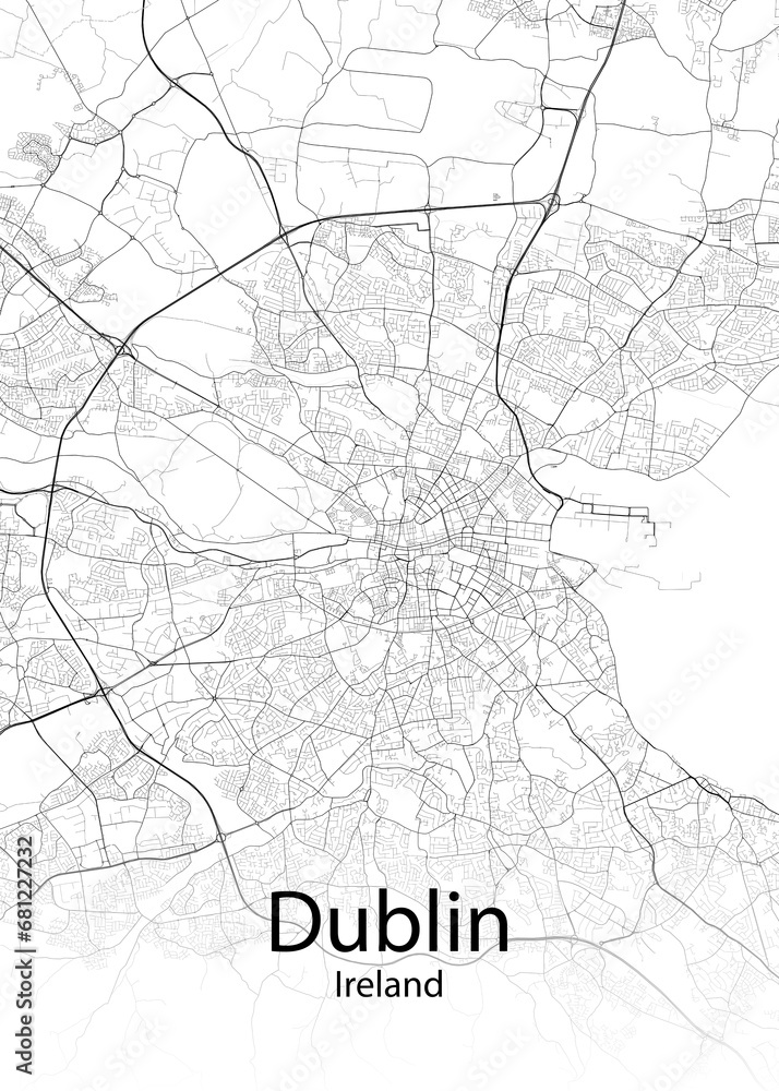 Dublin Ireland minimalist map