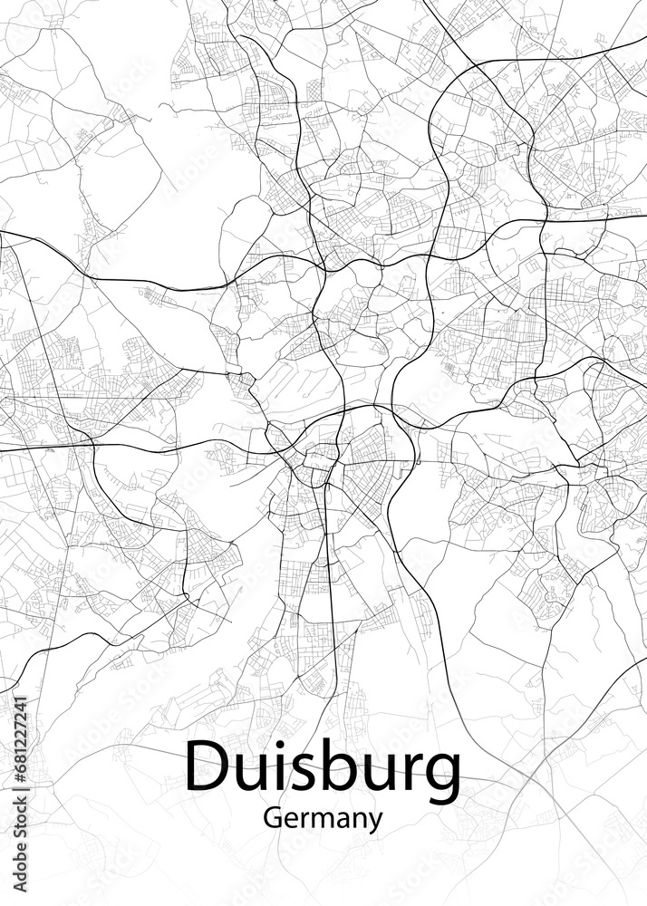 Duisburg Germany minimalist map