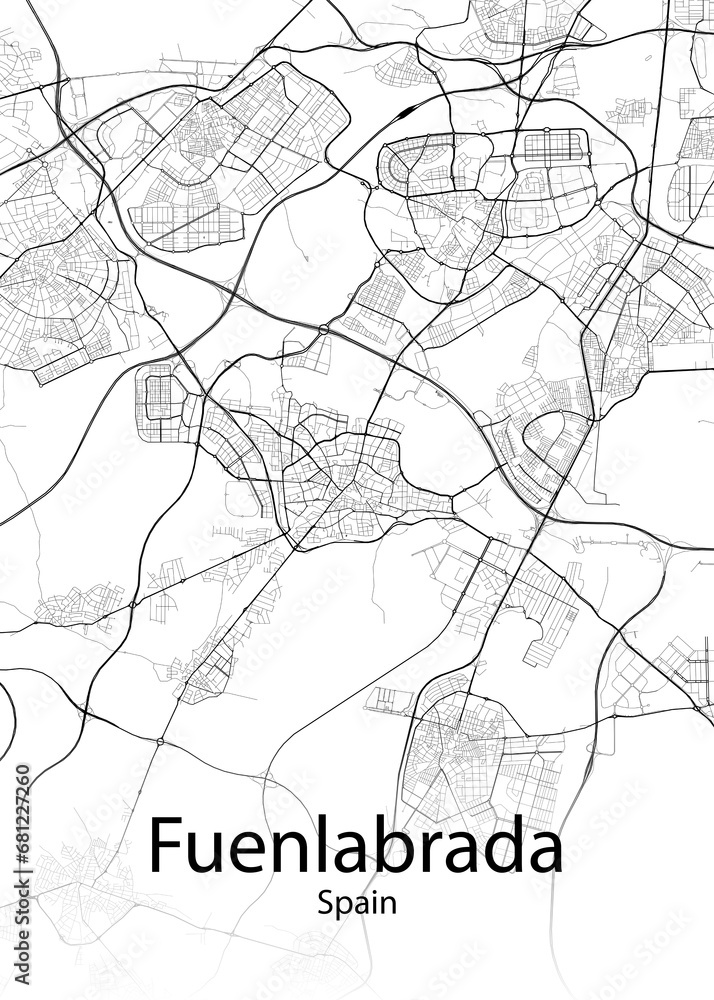 Fuenlabrada Spain minimalist map