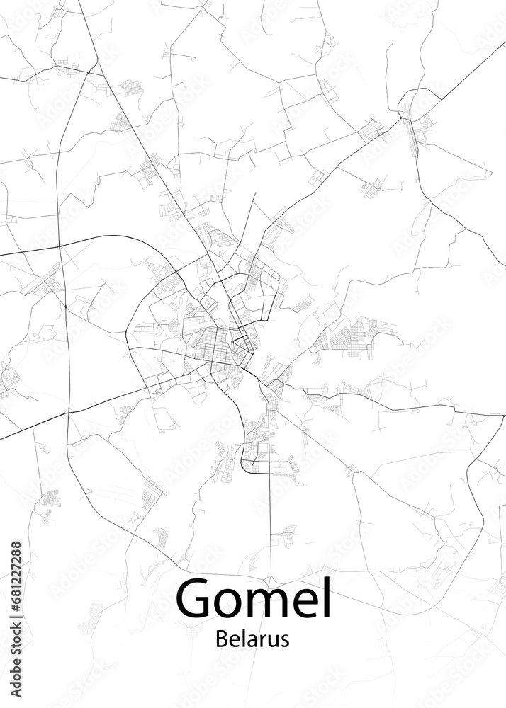 Gomel Belarus minimalist map